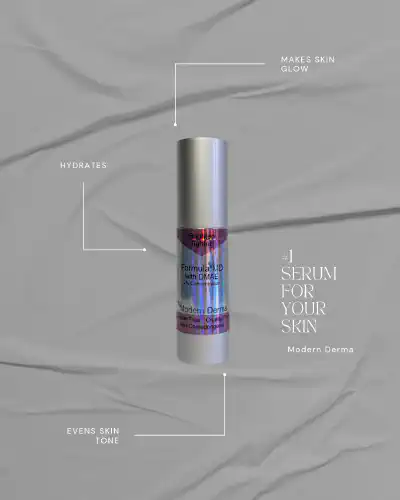 Display of Modern Derma facial products.